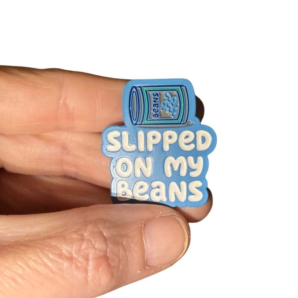 Slipped on My Beans Bluey Humor Lapel Pin
